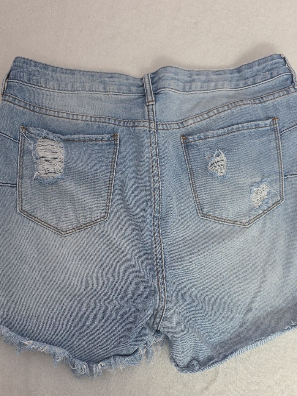 S.O.N.G. Super High Rise Curvy Distressed Denim Shorts Size 15/32 - Picture 6 of 11